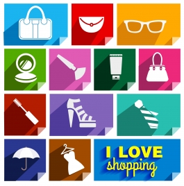 shopping promotion icons with flat vector illustration