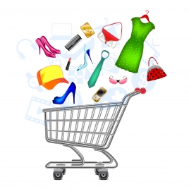 shopping vector illustration with colorful icons