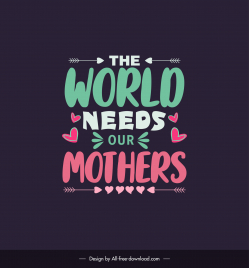 short and sweet mother day quotes poster template flat classical texts arrows hearts decor