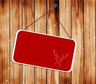 signboard template red chirstmas decoration reindeer silhouette