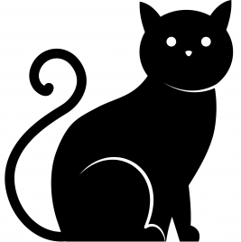 silhouette cat sign icon