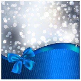 Silver background with blue bow