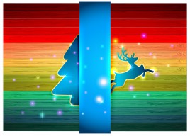 simple christmas background with deer and tree