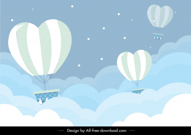 sky backdrop template dynamic balloon clouds