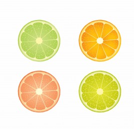 Slices of lime and orange