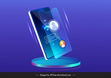 smartphone advertising template 3d sketch light effect vector