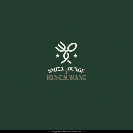 smita lounge and restaurant logo template artistic fork spoon texts sketch