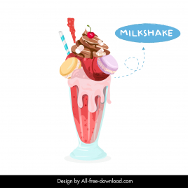 smoothie milkshake drink icon delicious melting cream cakes fruit decor