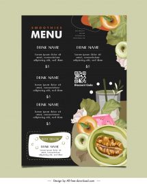 smoothie shop menu  template elegant contrast