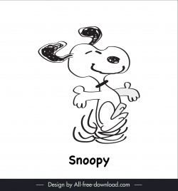 snoopy of peanut snoopy icon dynamic handdrawn cartoon dog sketch