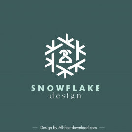 snowflake logotype flat symmetric geometric shape outline