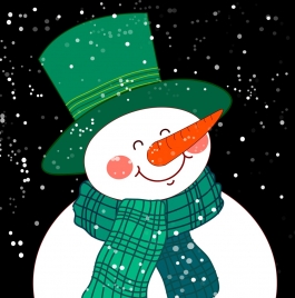 snowman icon cute cartoon design