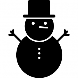 snowman sign icon flat silhouette sketch