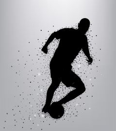 soccer background player icon silhouette design dots decoration