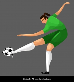 soccer player icon kicking gesture cartoon sketch