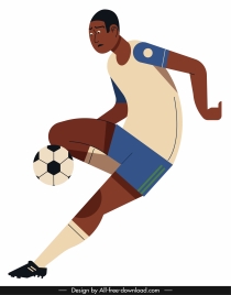 soccer player icon motion gesture cartoon character sketch