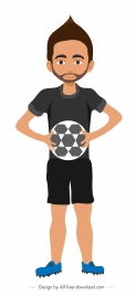 soccer referee icon colored cartoon character design