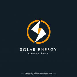 solar energy logo template symmetric circle origami