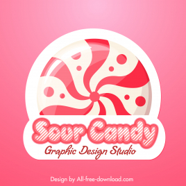 sour candy graphic design studio logo template elegant shiny design