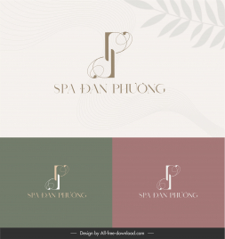 spa an phng logo  elegant leaf stylized texts