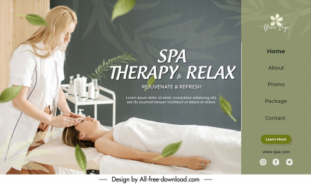 spa landing page discount template elegant dynamic realistic