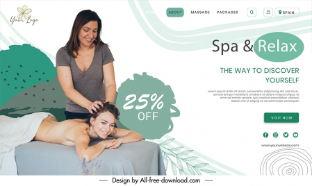 spa landing page template happy ladies massage