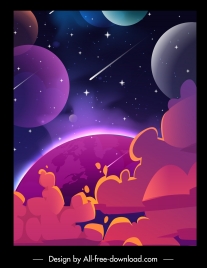 space background planets sketch dynamic design