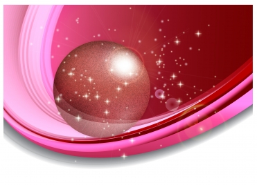 sparkle pink background with sphere and curved orbit