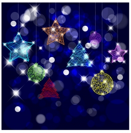 sparkling christmas baubles on blurred background