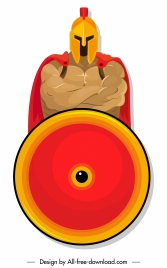 spartan knight icon colored cartoon character