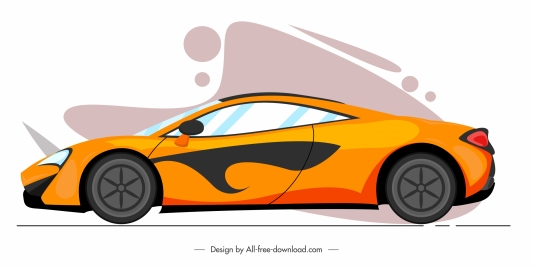 sport car icon colored modern sketch