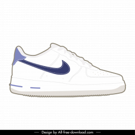 sport shoes template flat sketch