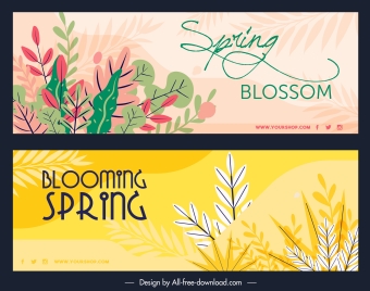 spring background templates colorful classic leaves decor