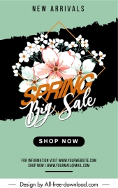 spring sale banner template elegant classical petals decor