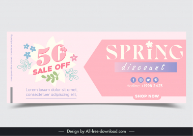 spring sale banner template elegant flat flowers