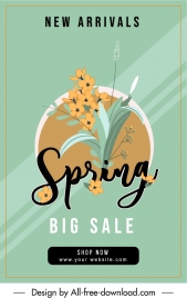 spring sale poster floras decor elegant vintage