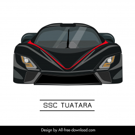 ssc tuatara car model icon modern symmetric front view design