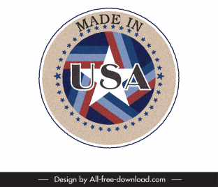 stamp made in usa template flat classical circle sketch