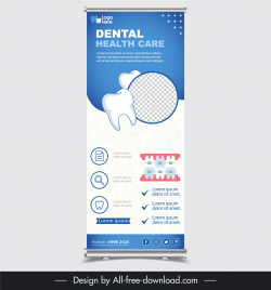 standee dental care template elegant bight checkered