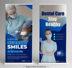 standee dental care template realistic elegance