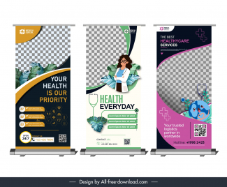 standee medical healthcare templates collection cute elegance