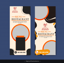 standee restaurant menu template contrast checkered geometry decor