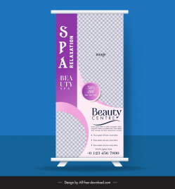 standee spa template elegant checkered curves circles