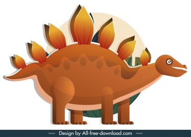 stegosaurus dinosaur icon classic cartoon sketch