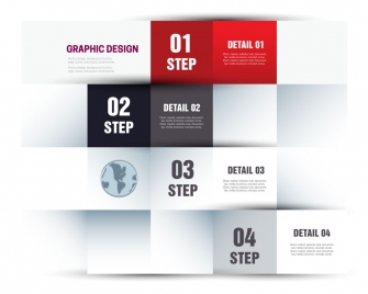 steps infographic diagram design with squares division