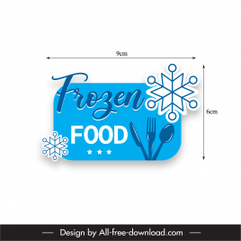 sticker frozen food template flat classical tableware snowflakes outline