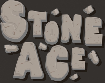 stone age background grey texts decor rock icons