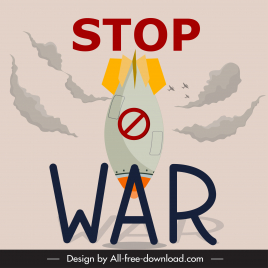 stop war poster template bomb smoke aircrafts sketch