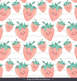 strawberries background cute stylized design