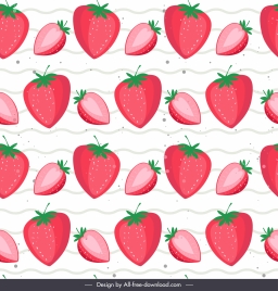 strawberries pattern template colored flat repeating sketch